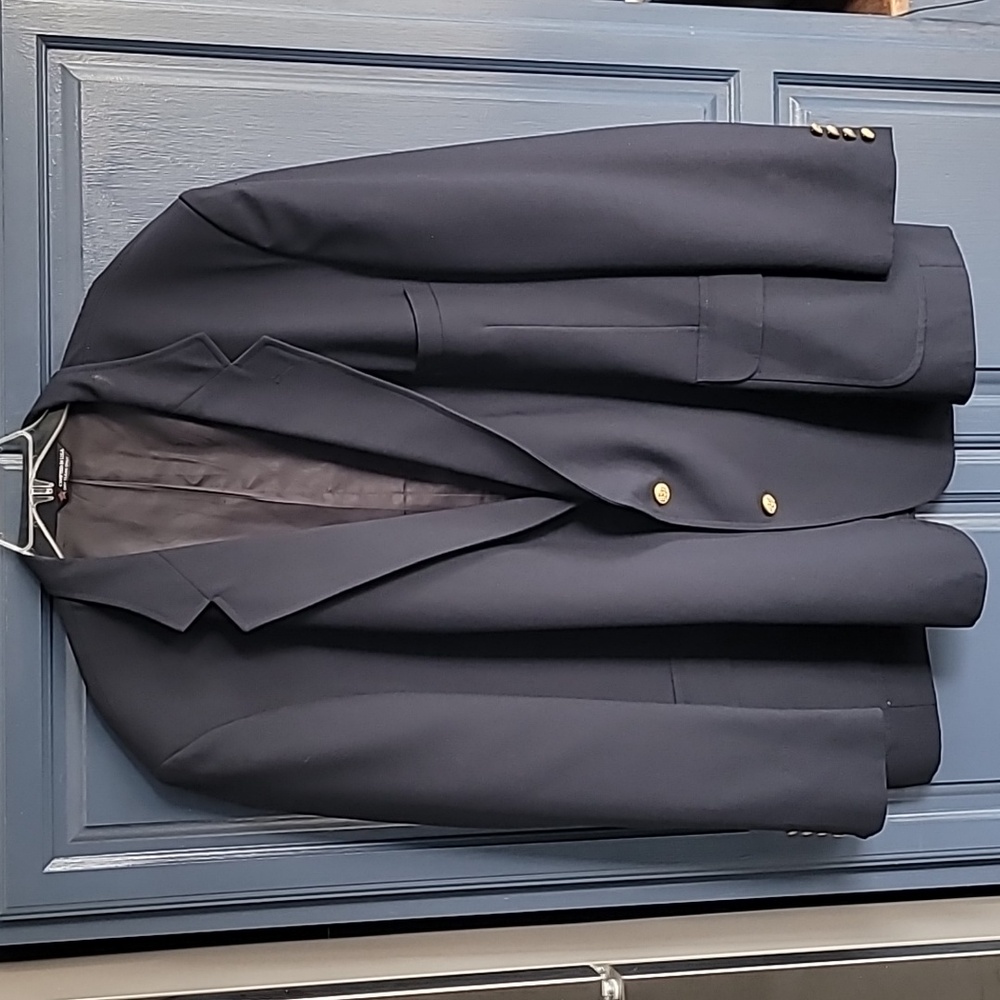 Mens Big & Tall Sutter & Grant Suit Coat Sport Coat Blazer 56L Navy Blue